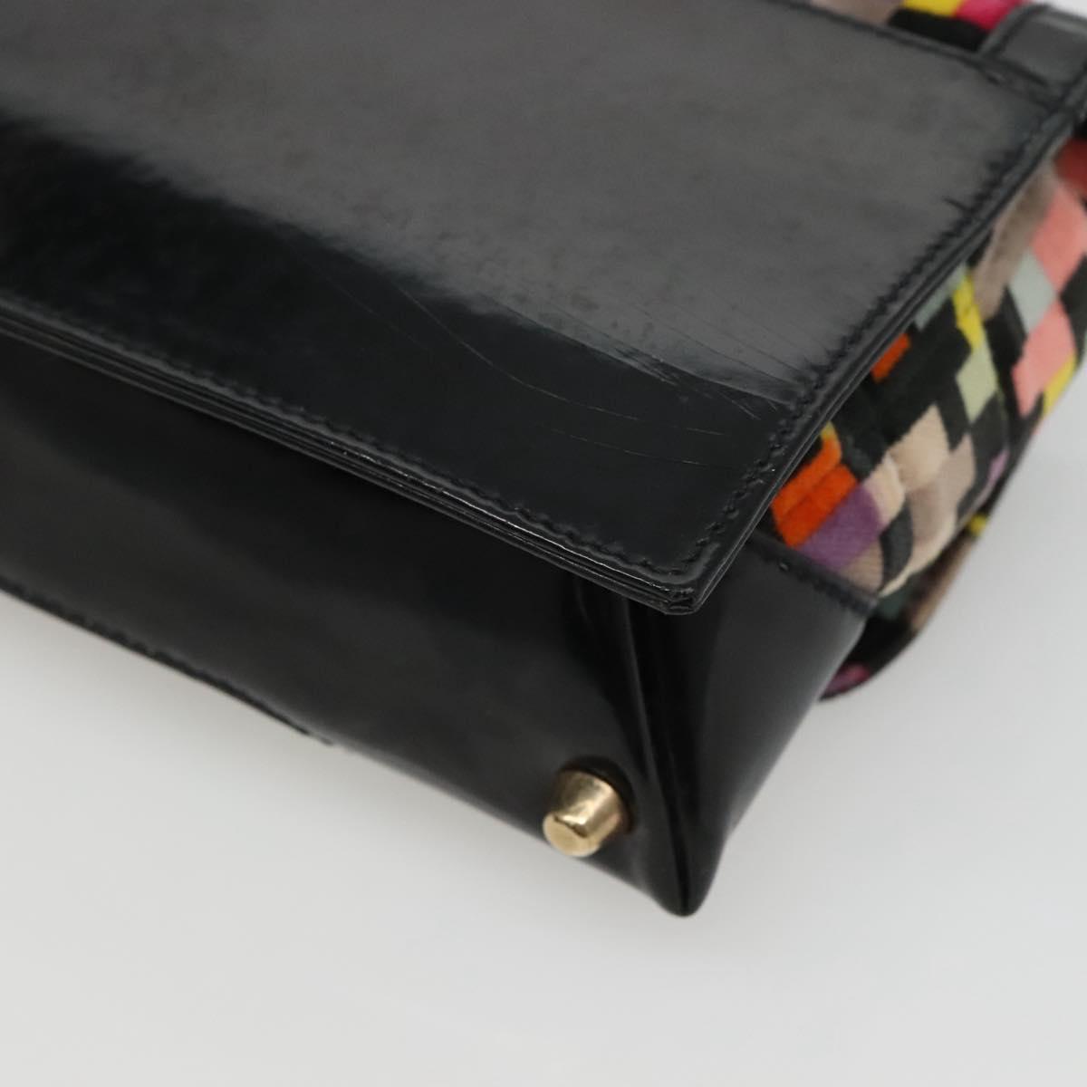 CHANEL Shoulder Bag Velor Gold Multicolor CC Auth 120922