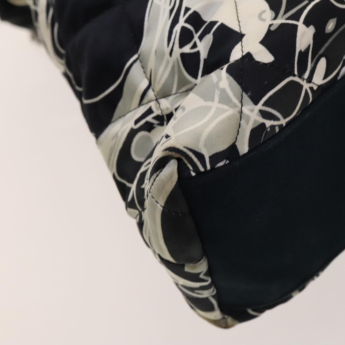 CHANEL Matelasse Chain Shoulder Bag Silk Black Silver CC Auth 120924