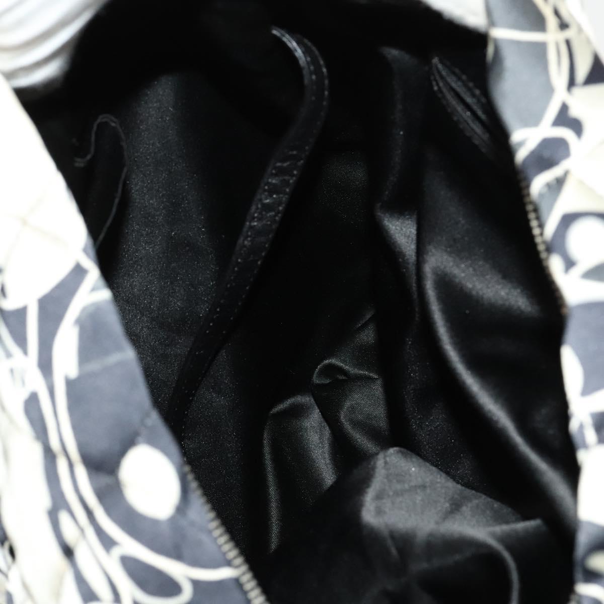 CHANEL Matelasse Chain Shoulder Bag Silk Black Silver CC Auth 120924