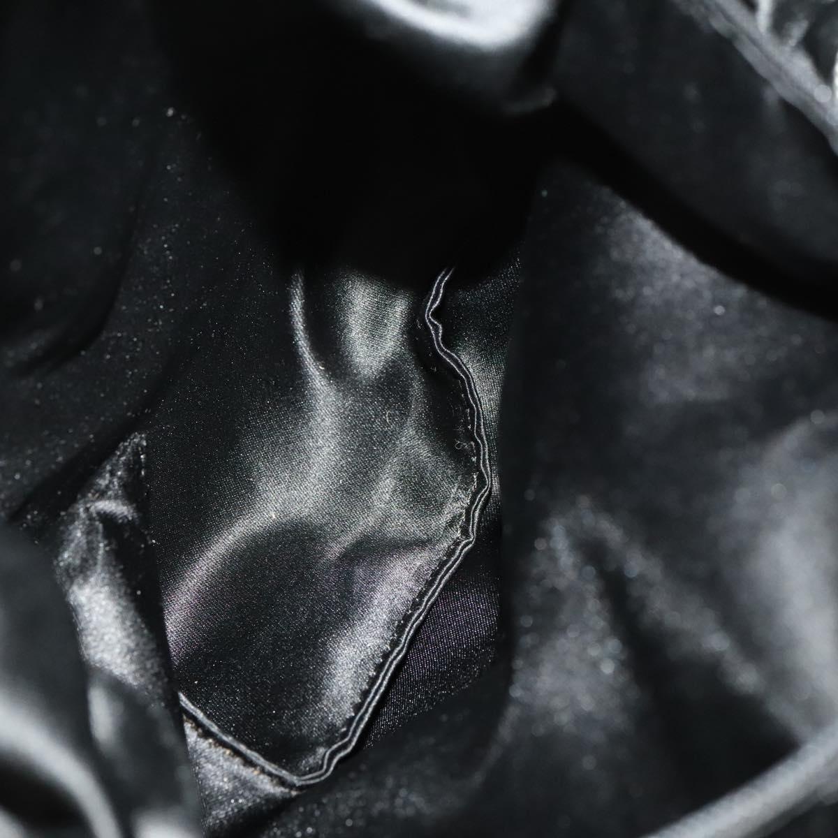 CHANEL Matelasse Chain Shoulder Bag Silk Black Silver CC Auth 120924