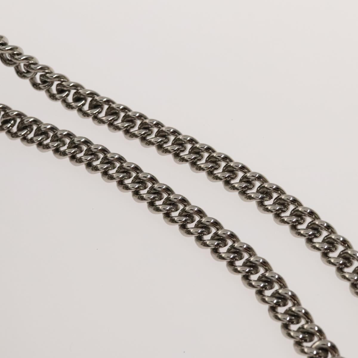 CHANEL Matelasse Chain Shoulder Bag Silk Black Silver CC Auth 120924