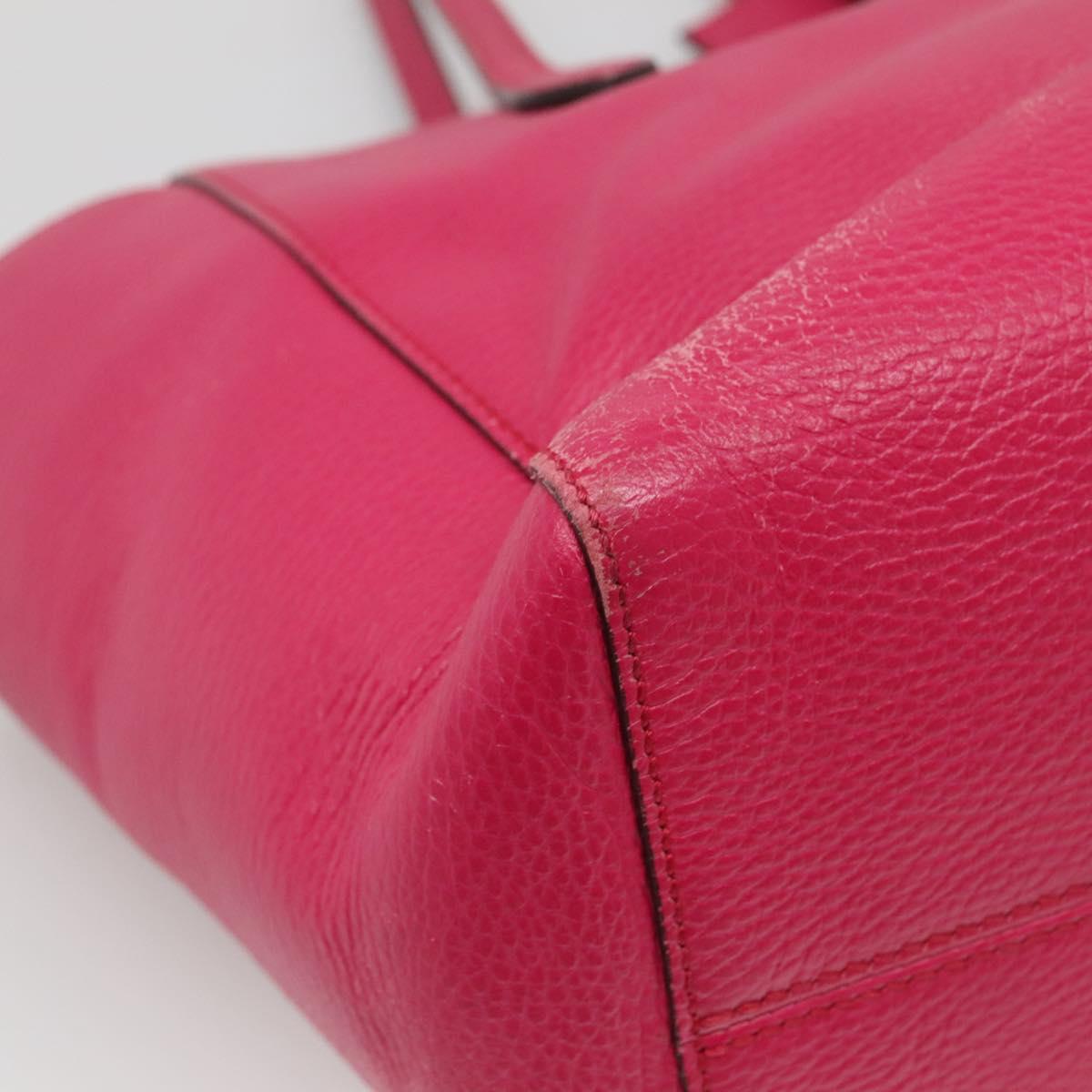 GUCCI Tote Bag Leather Pink Gold Auth 120932
