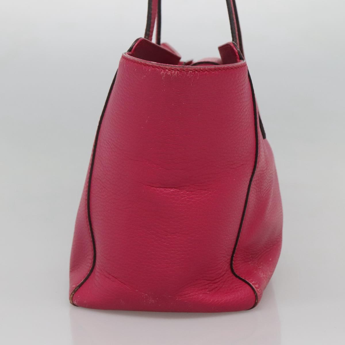 GUCCI Tote Bag Leather Pink Gold Auth 120932