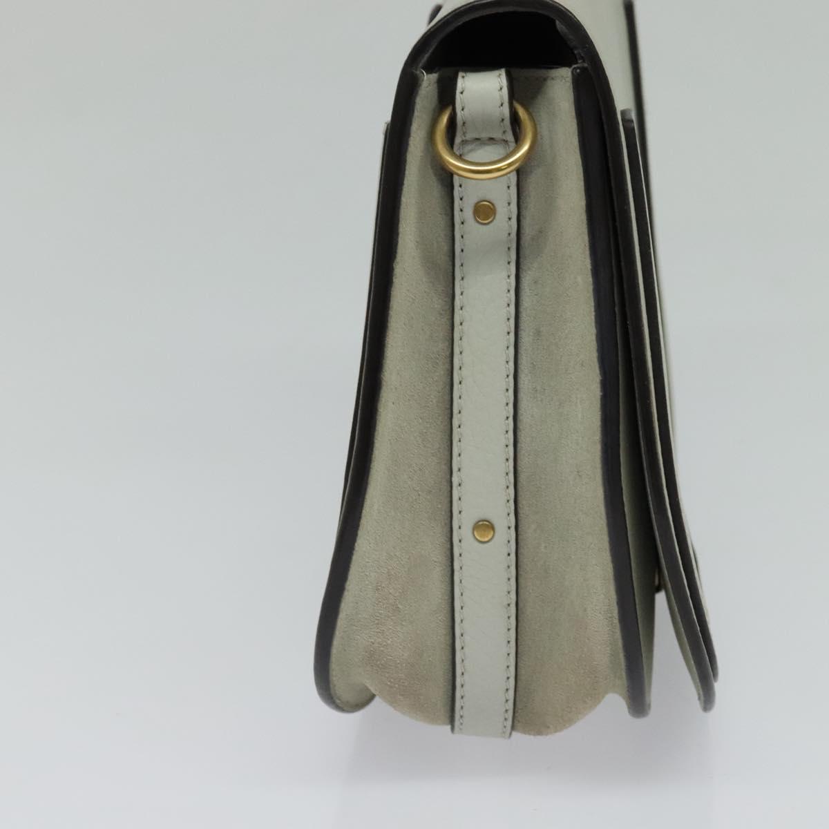 Chloe Nile Hand Bag Leather 2way Gray Gold Auth 120933