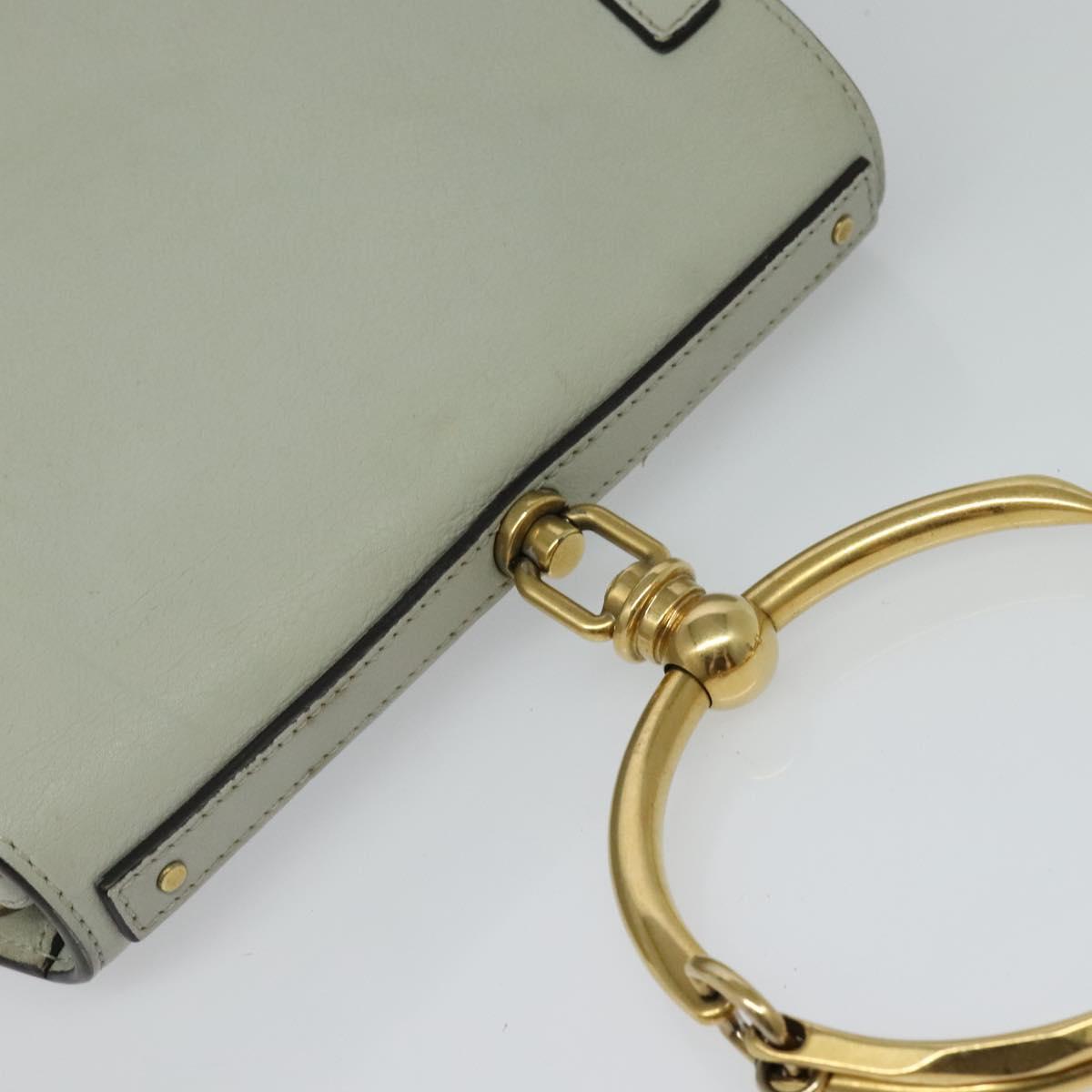 Chloe Nile Hand Bag Leather 2way Gray Gold Auth 120933