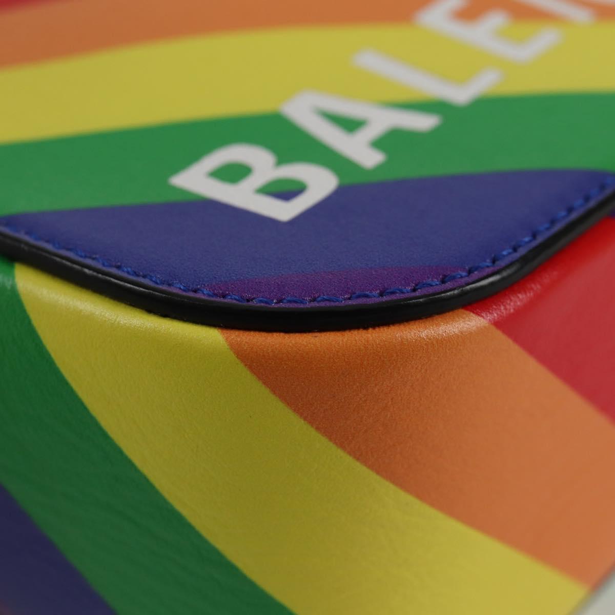 BALENCIAGA Camera bag XS Shoulder Bag Leather Rainbow 558171 Auth 120939SAM