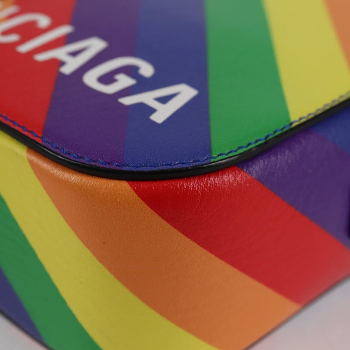 BALENCIAGA Camera bag XS Shoulder Bag Leather Rainbow 558171 Auth 120939M