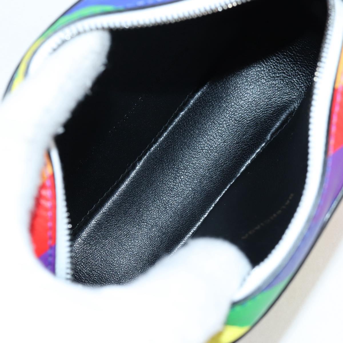 BALENCIAGA Camera bag XS Shoulder Bag Leather Rainbow 558171 Auth 120939SAM