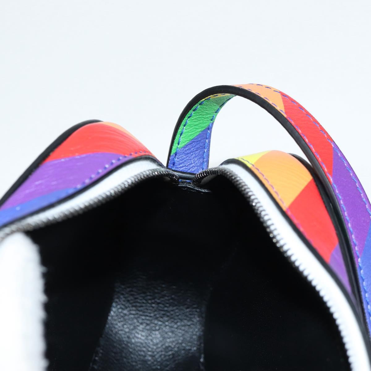 BALENCIAGA Camera bag XS Shoulder Bag Leather Rainbow 558171 Auth 120939M