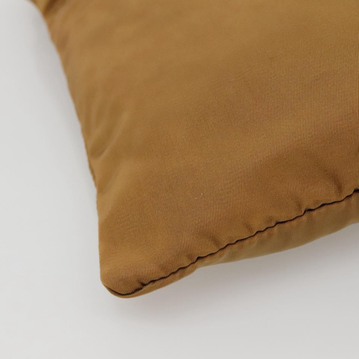 PRADA Shoulder Bag Nylon Brown Silver Auth 120961