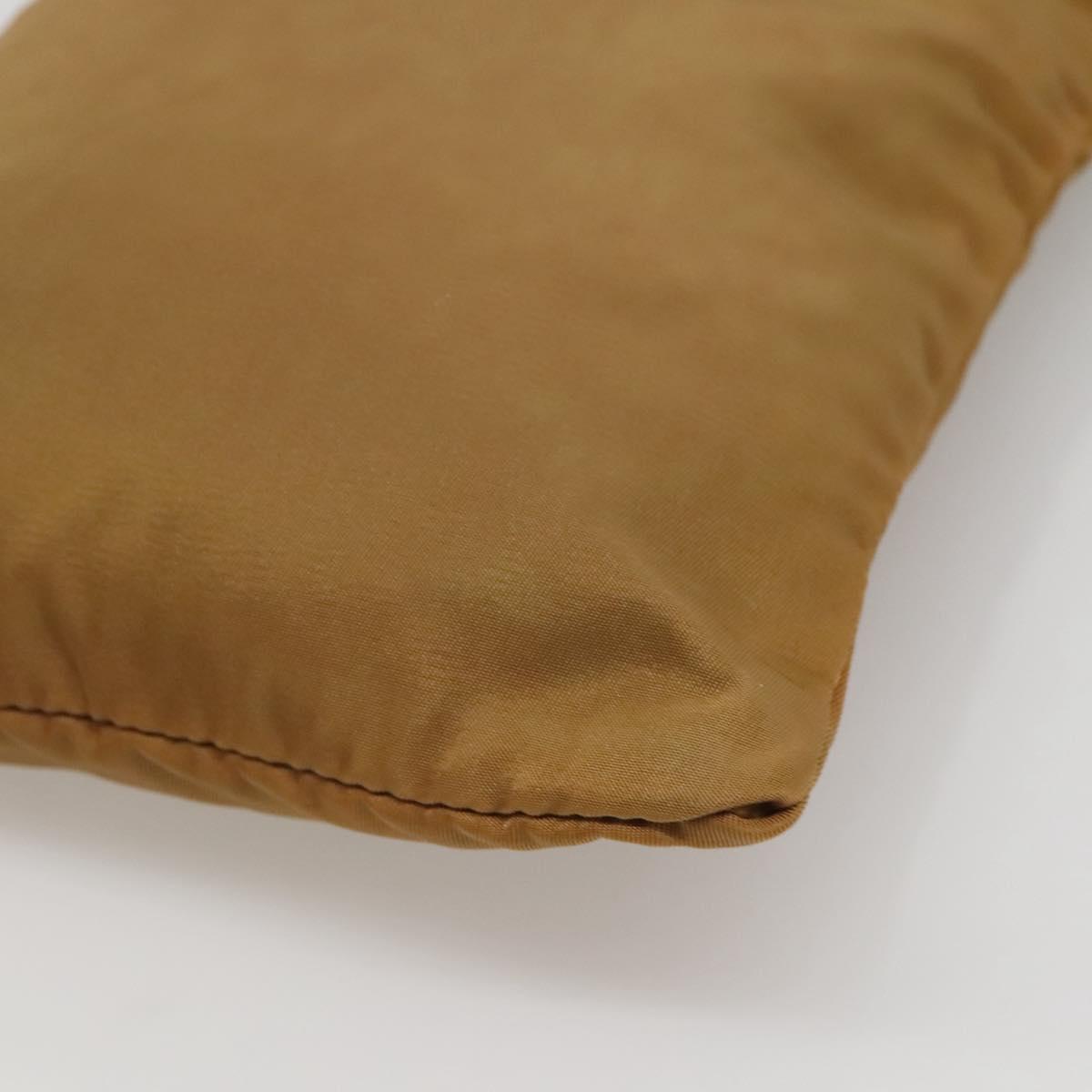 PRADA Shoulder Bag Nylon Brown Silver Auth 120961