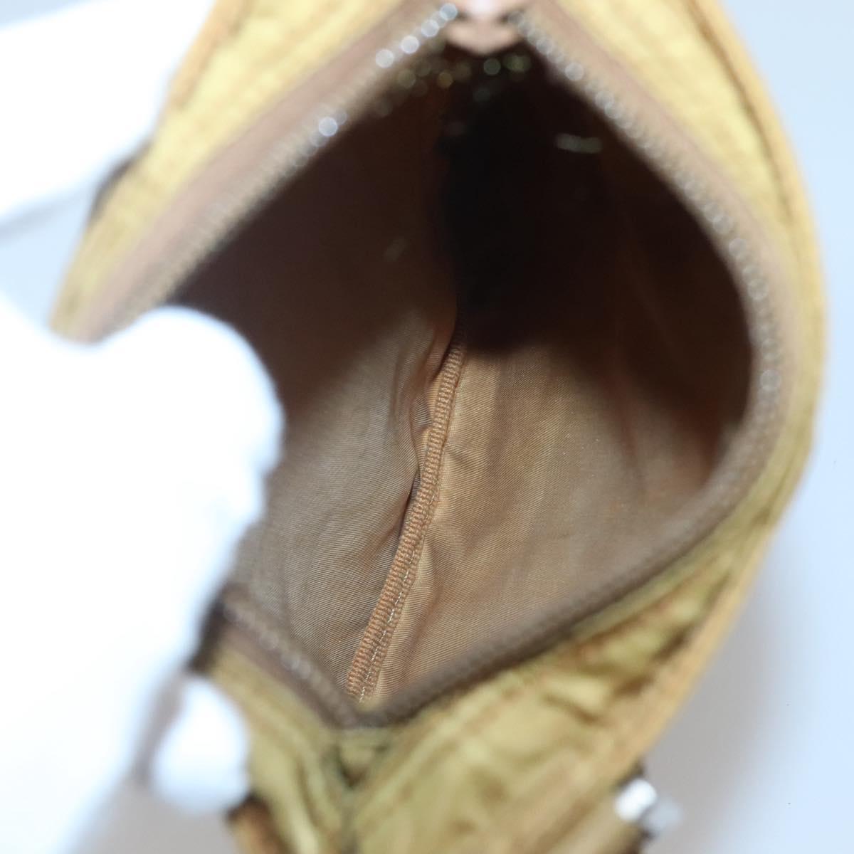 PRADA Shoulder Bag Nylon Brown Silver Auth 120961