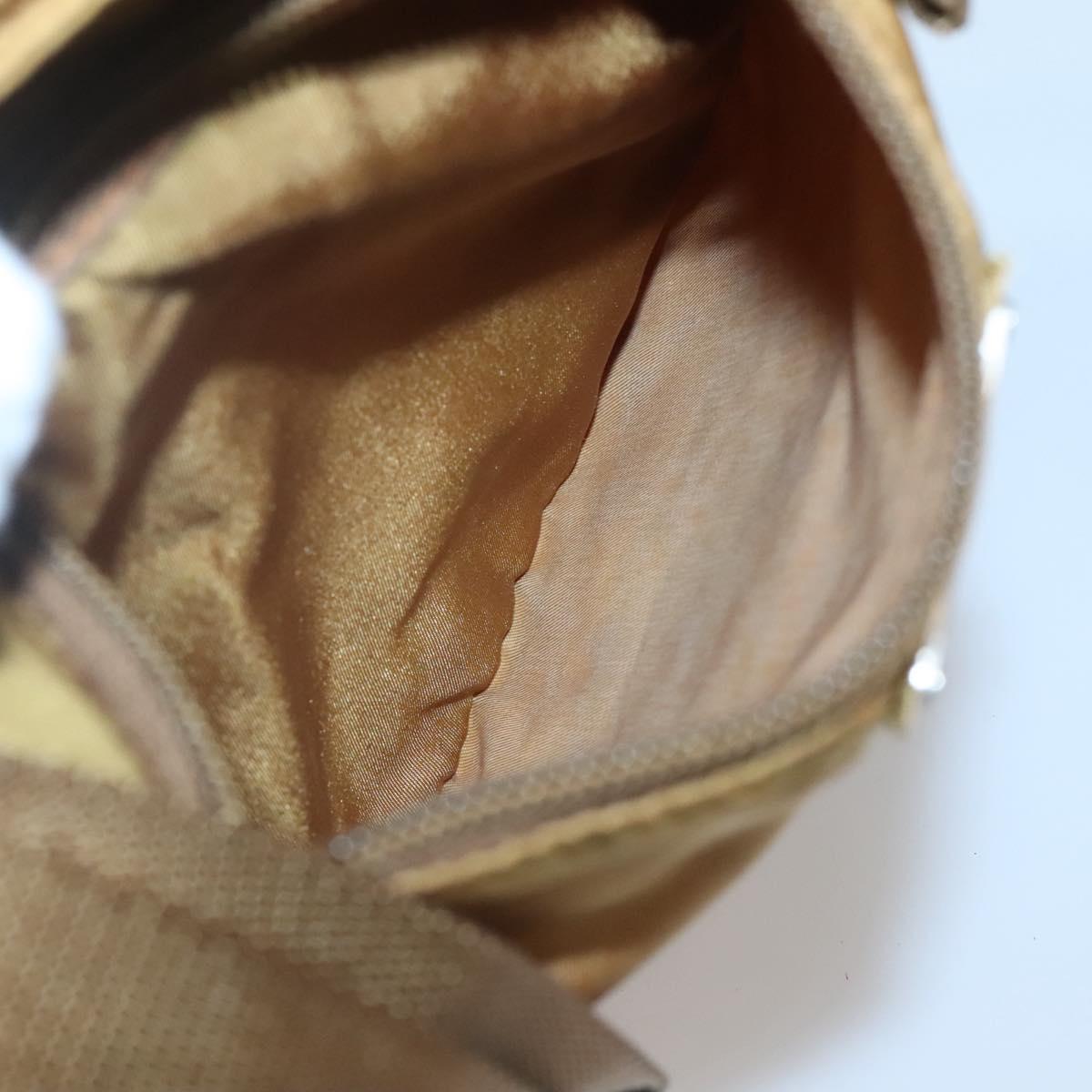 PRADA Shoulder Bag Nylon Brown Silver Auth 120961