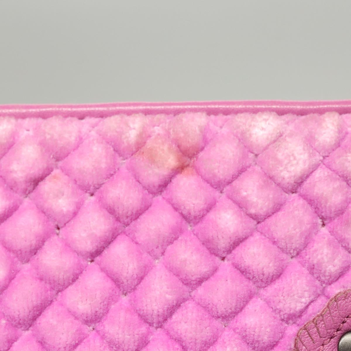 BOTTEGA VENETA Shoulder Bag Velor Purple Auth 120966