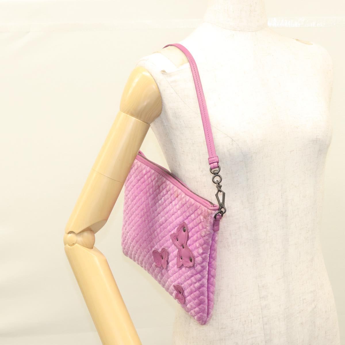 BOTTEGA VENETA Shoulder Bag Velor Purple Auth 120966