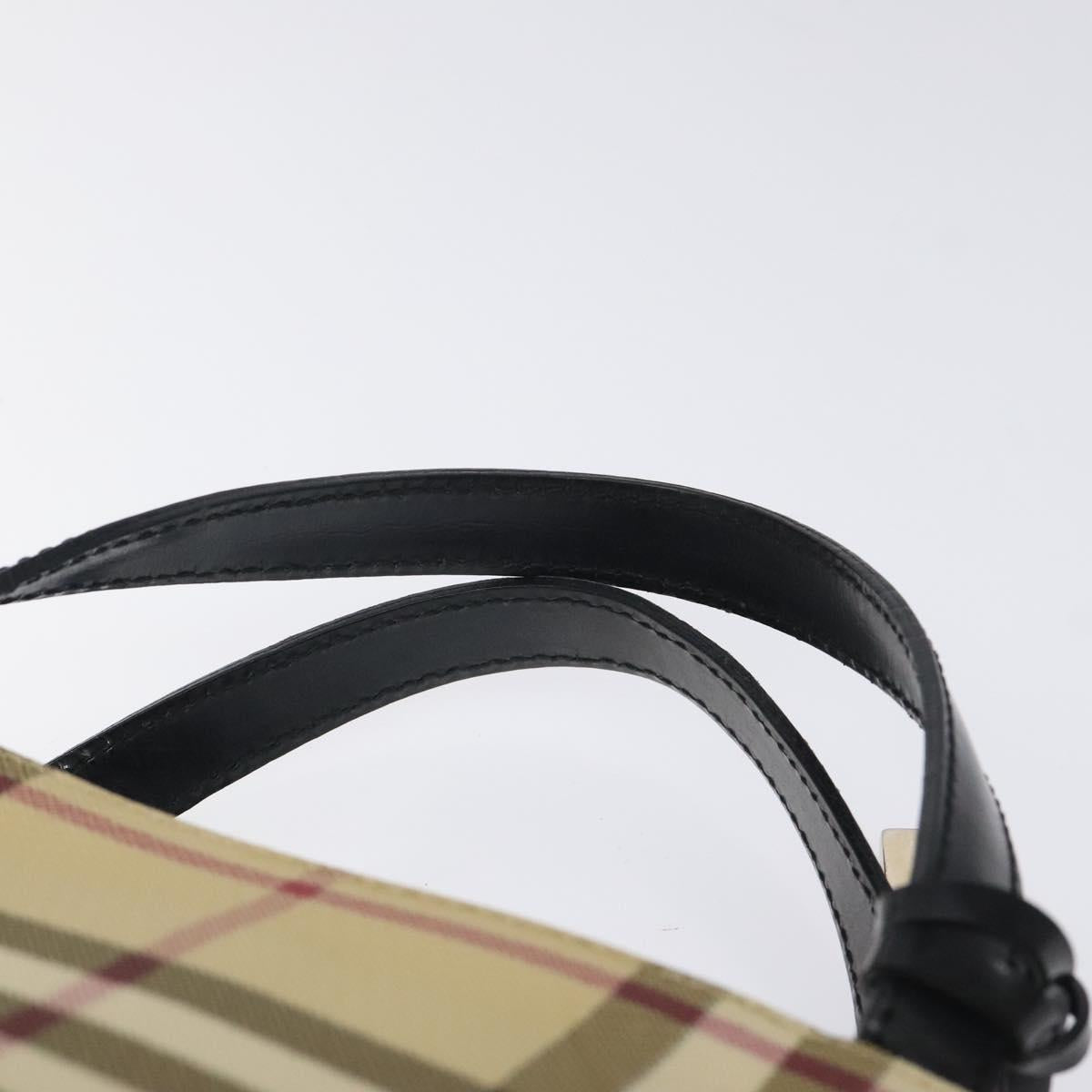 BURBERRY Nova Check Hand Bag PVC Beige Auth 120970