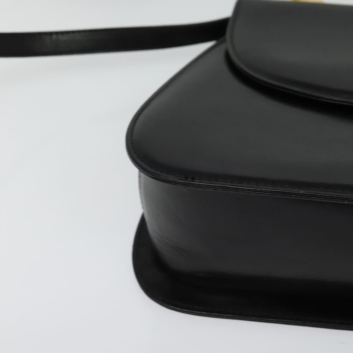 Salvatore Ferragamo Hand Bag Leather 2way Gold Black Auth 120974