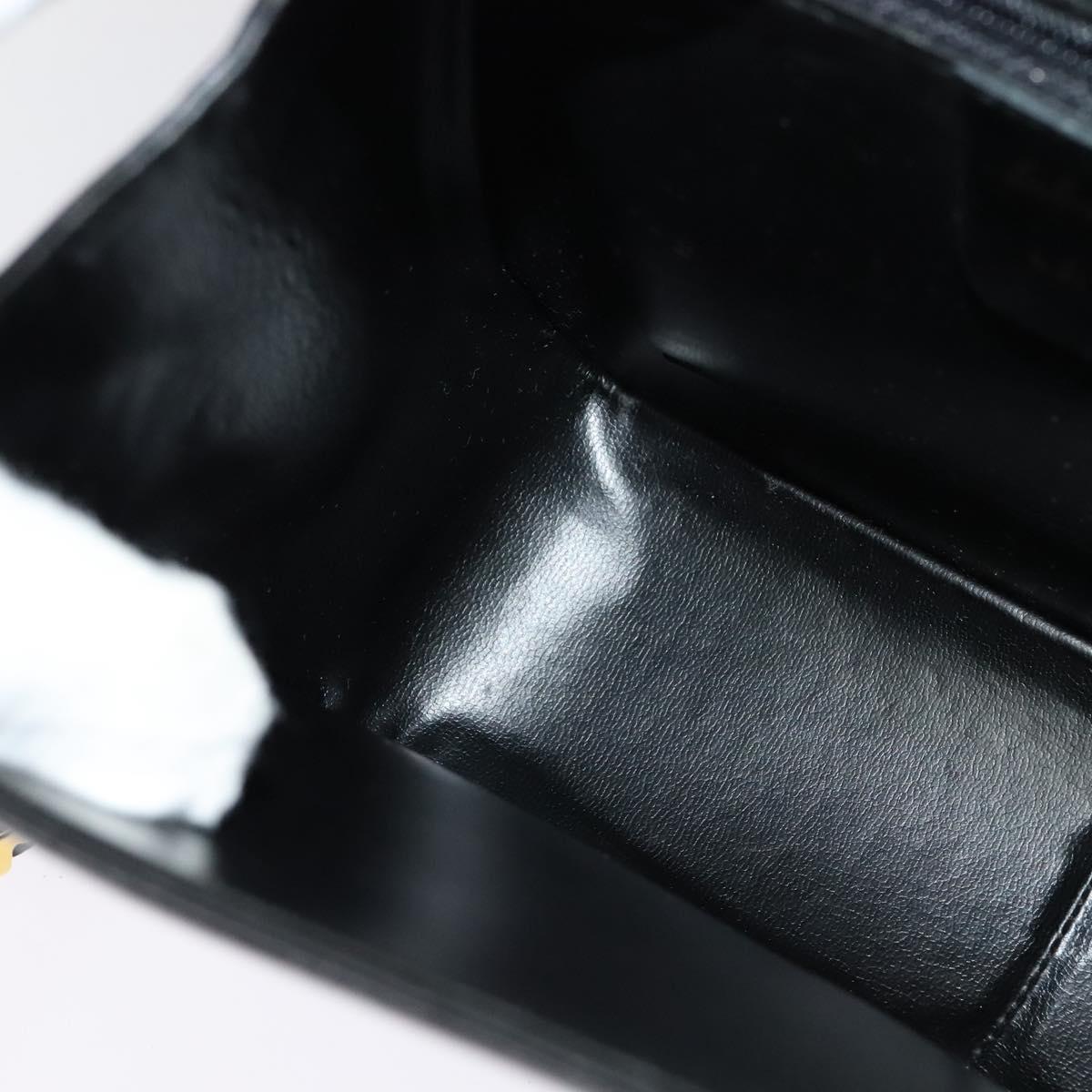 Salvatore Ferragamo Hand Bag Leather 2way Gold Black Auth 120974