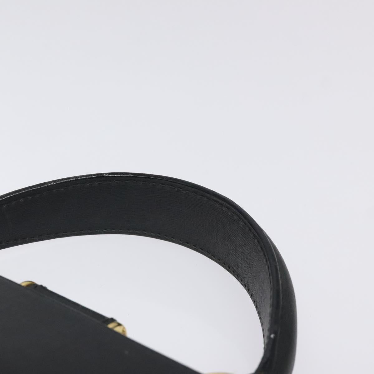 Salvatore Ferragamo Gancini Hand Bag Leather Black Gold Auth 120976