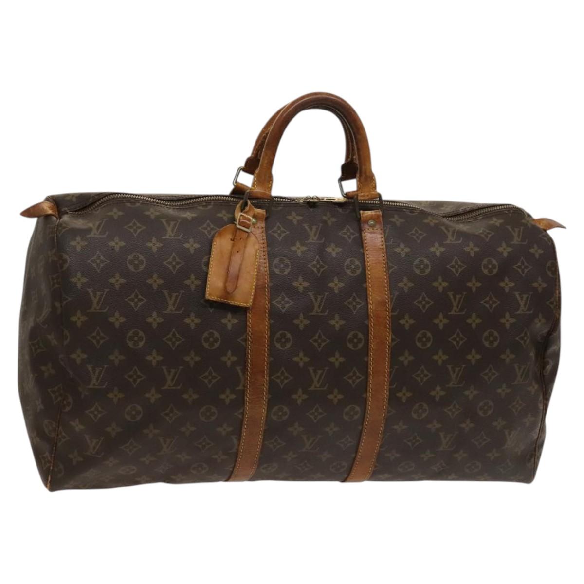 LOUIS VUITTON Monogram Keepall 55 Boston Bag M41424 LV Auth 120995