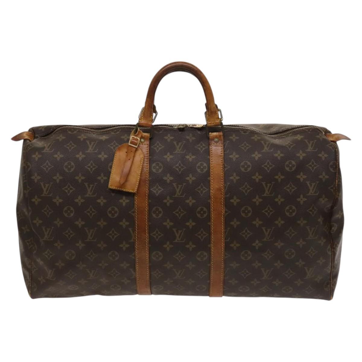 LOUIS VUITTON Monogram Keepall 55 Boston Bag M41424 LV Auth 120995