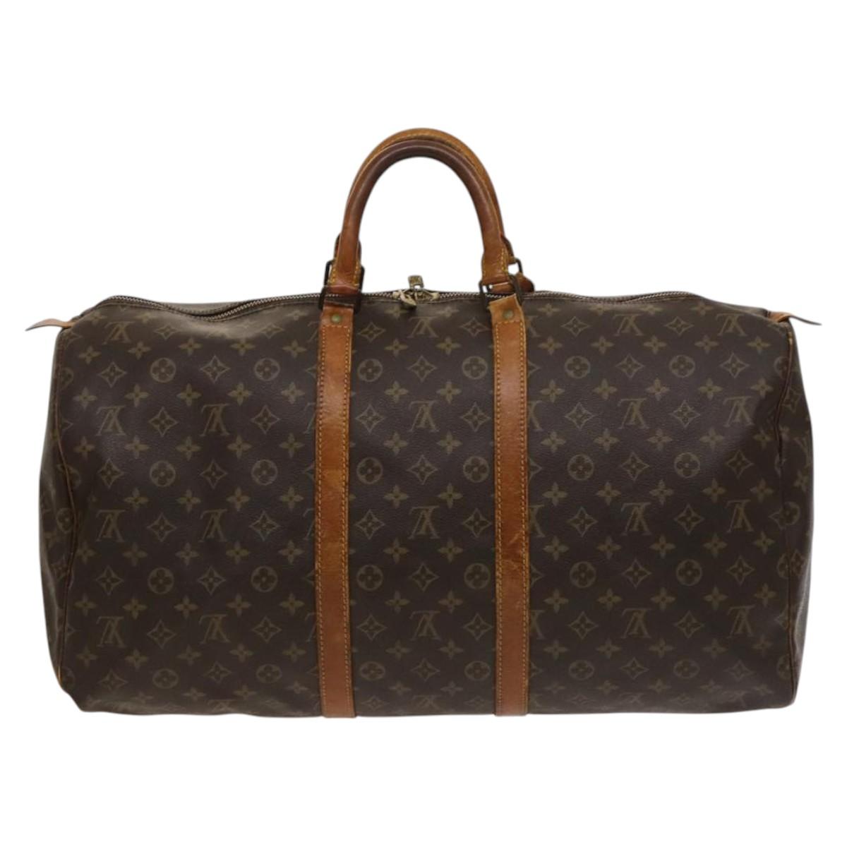 LOUIS VUITTON Monogram Keepall 55 Boston Bag M41424 LV Auth 120995