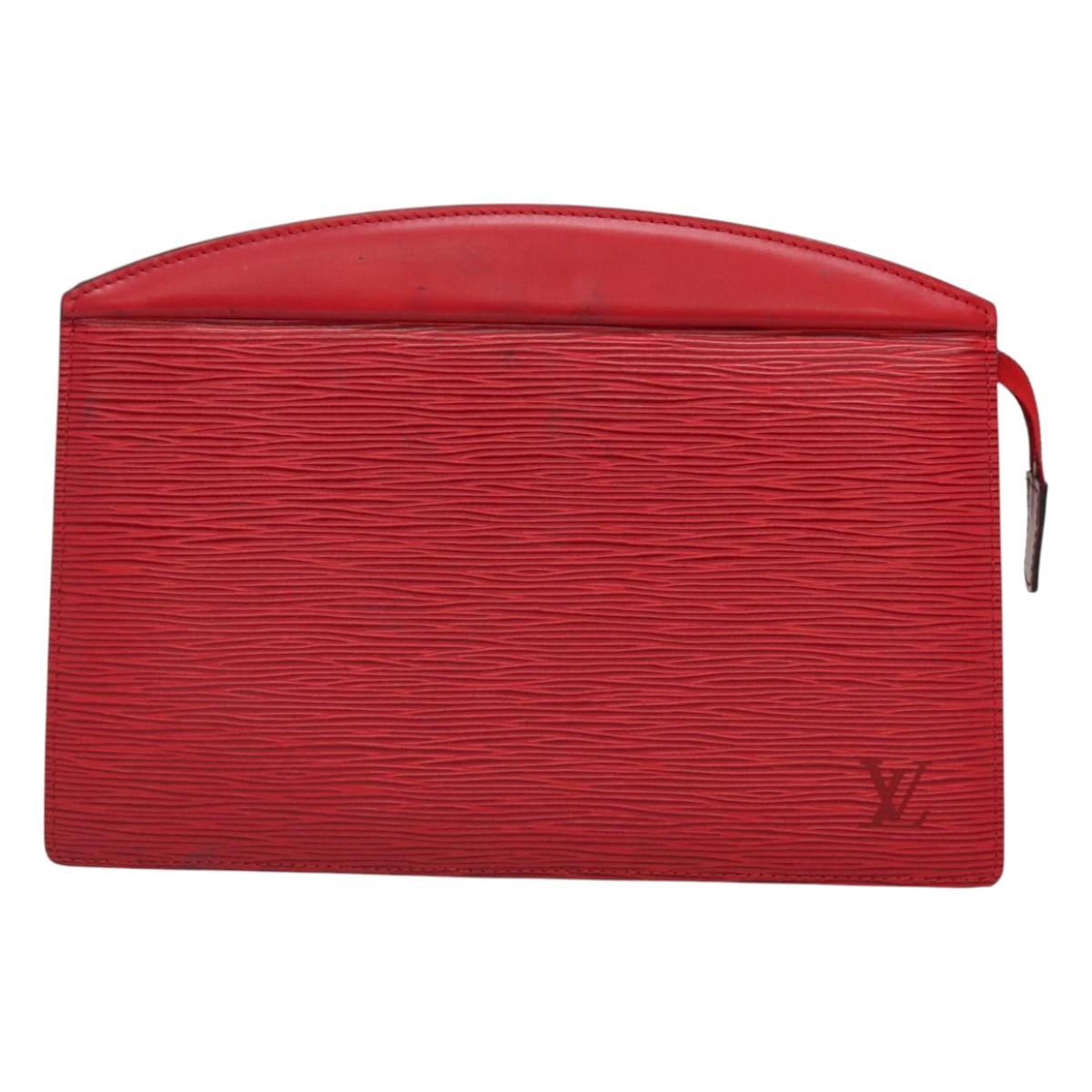 LOUIS VUITTON Epi Trousse Crete Clutch Bag Red M48407 LV Auth 121025