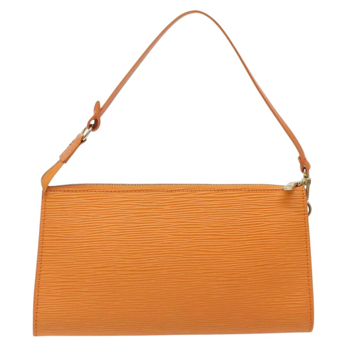 LOUIS VUITTON Epi Pochette Accessoires Pouch Orange Mandarin M5294H Auth 121027