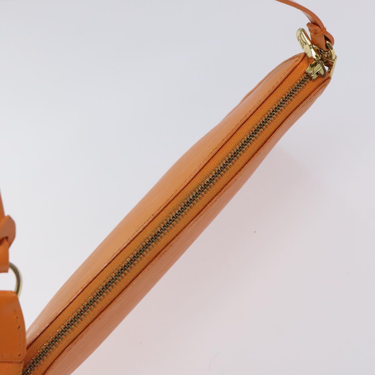 LOUIS VUITTON Epi Pochette Accessoires Pouch Orange Mandarin M5294H Auth 121027
