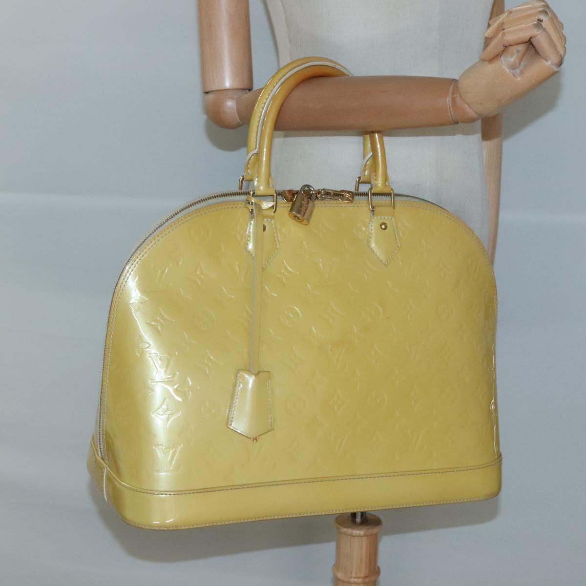 LOUIS VUITTON Monogram Vernis Alma GM Hand Bag Broncorail M91450 LV Auth 121047