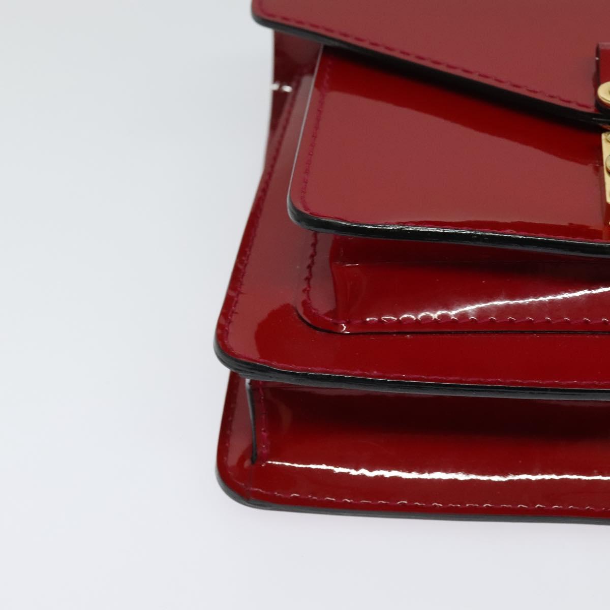 LOUIS VUITTON Vernis Monceau BB Hand Bag 2way Rose Andian M91579 LV Auth 121056