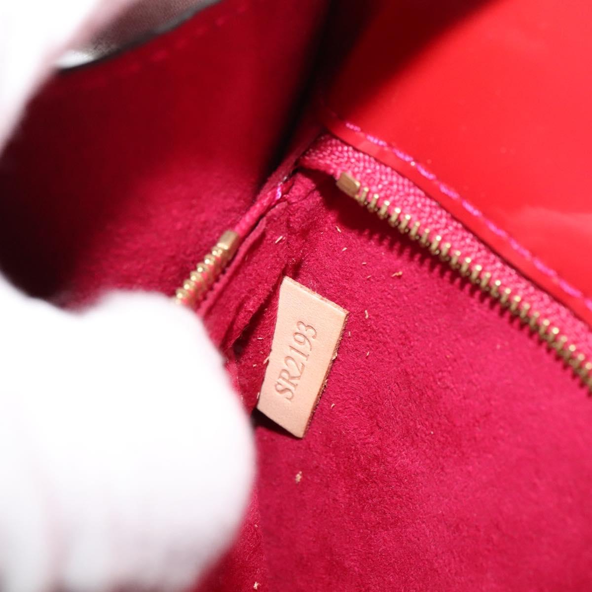 LOUIS VUITTON Vernis Monceau BB Hand Bag 2way Rose Andian M91579 LV Auth 121056