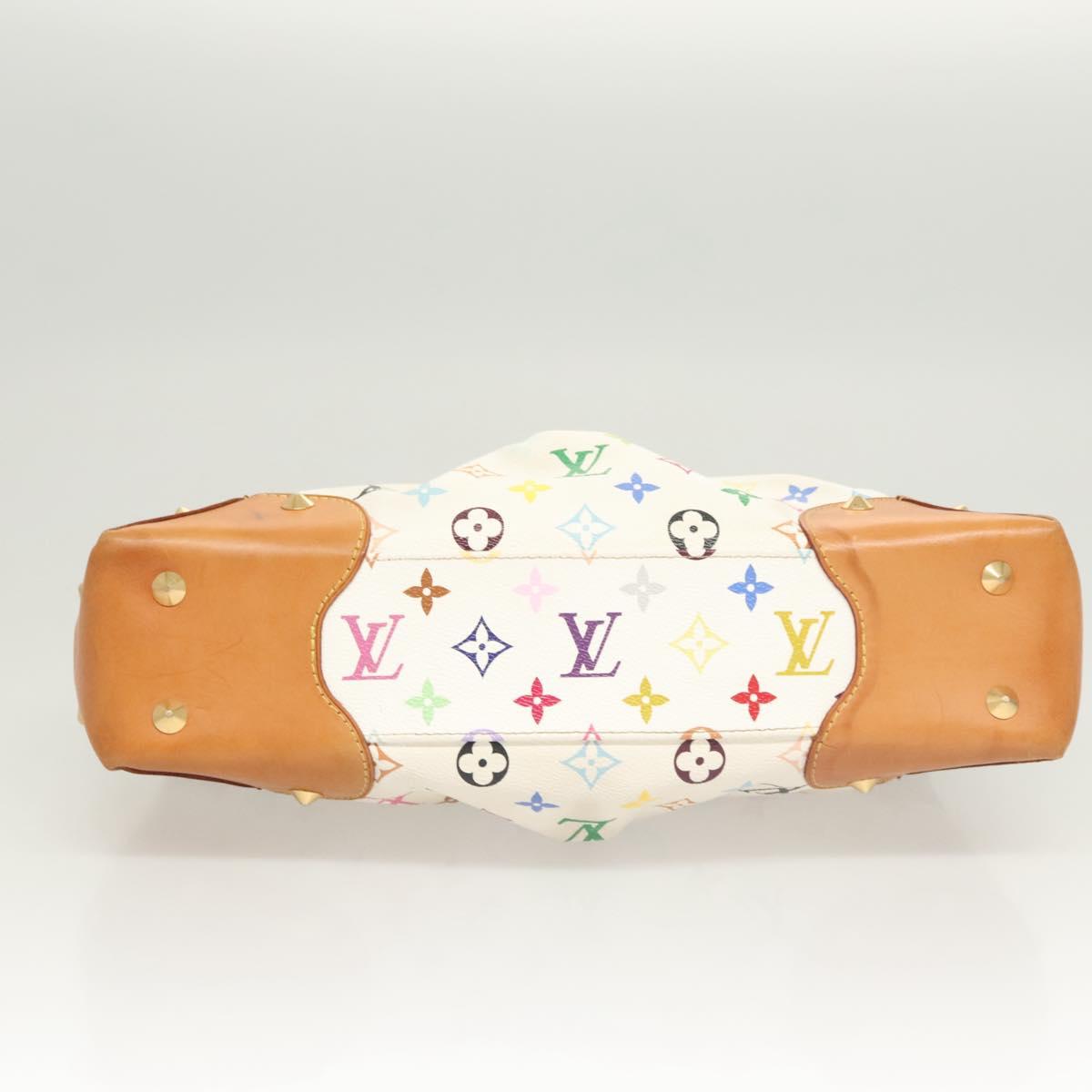 LOUIS VUITTON Monogram Multicolor Judy MM Hand Bag 2Way White M40255 Auth 121060