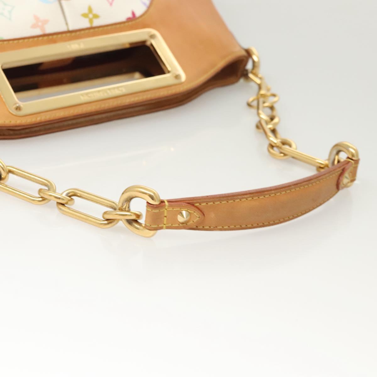 LOUIS VUITTON Monogram Multicolor Judy MM Hand Bag 2Way White M40255 Auth 121060