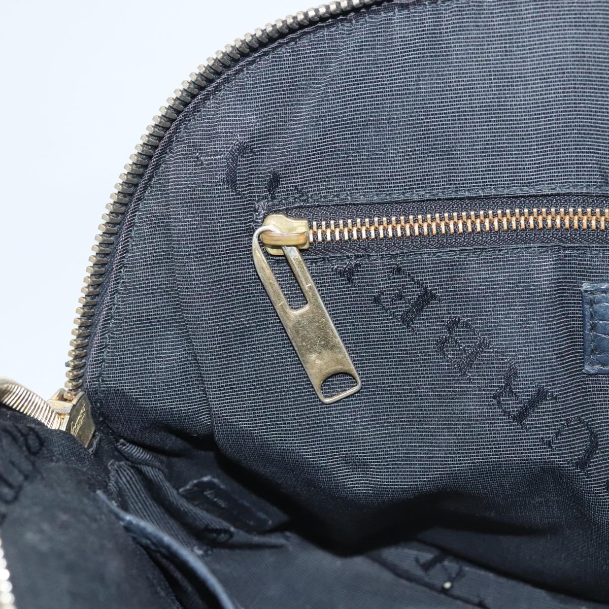 BURBERRY Hand Bag Leather Black Gold Auth 121067