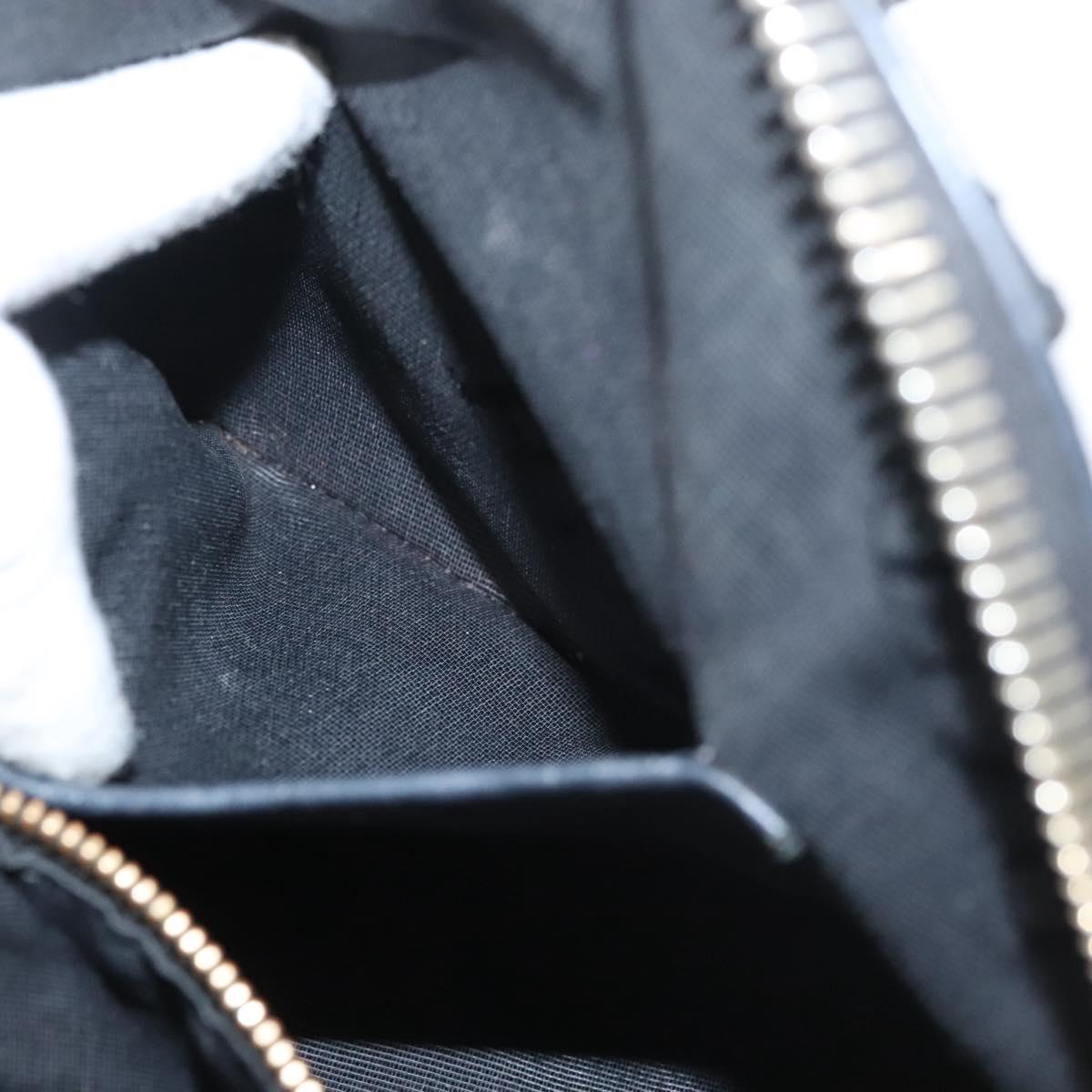 BURBERRY Hand Bag Leather Black Gold Auth 121067