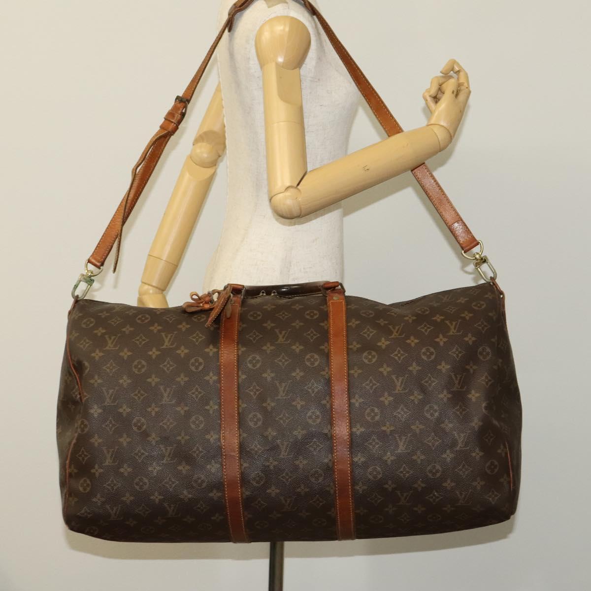 LOUIS VUITTON Monogram Keepall Bandouliere 60 Boston Bag M41412 LV Auth 121071
