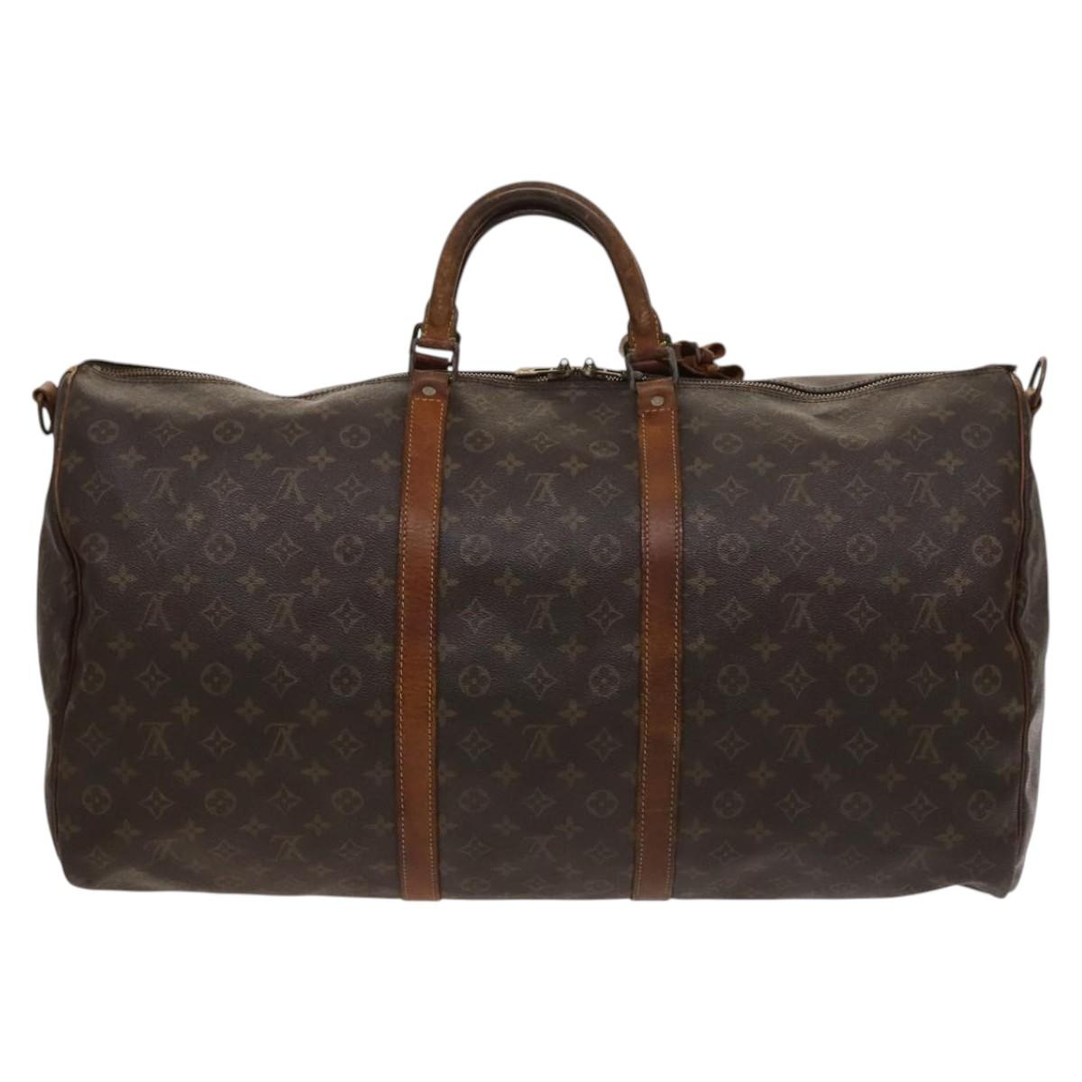 LOUIS VUITTON Monogram Keepall Bandouliere 60 Boston Bag M41412 LV Auth 121071