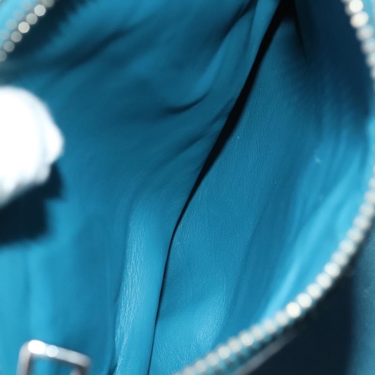 PRADA Hand Bag Suede 2way Blue Silver Auth 121083