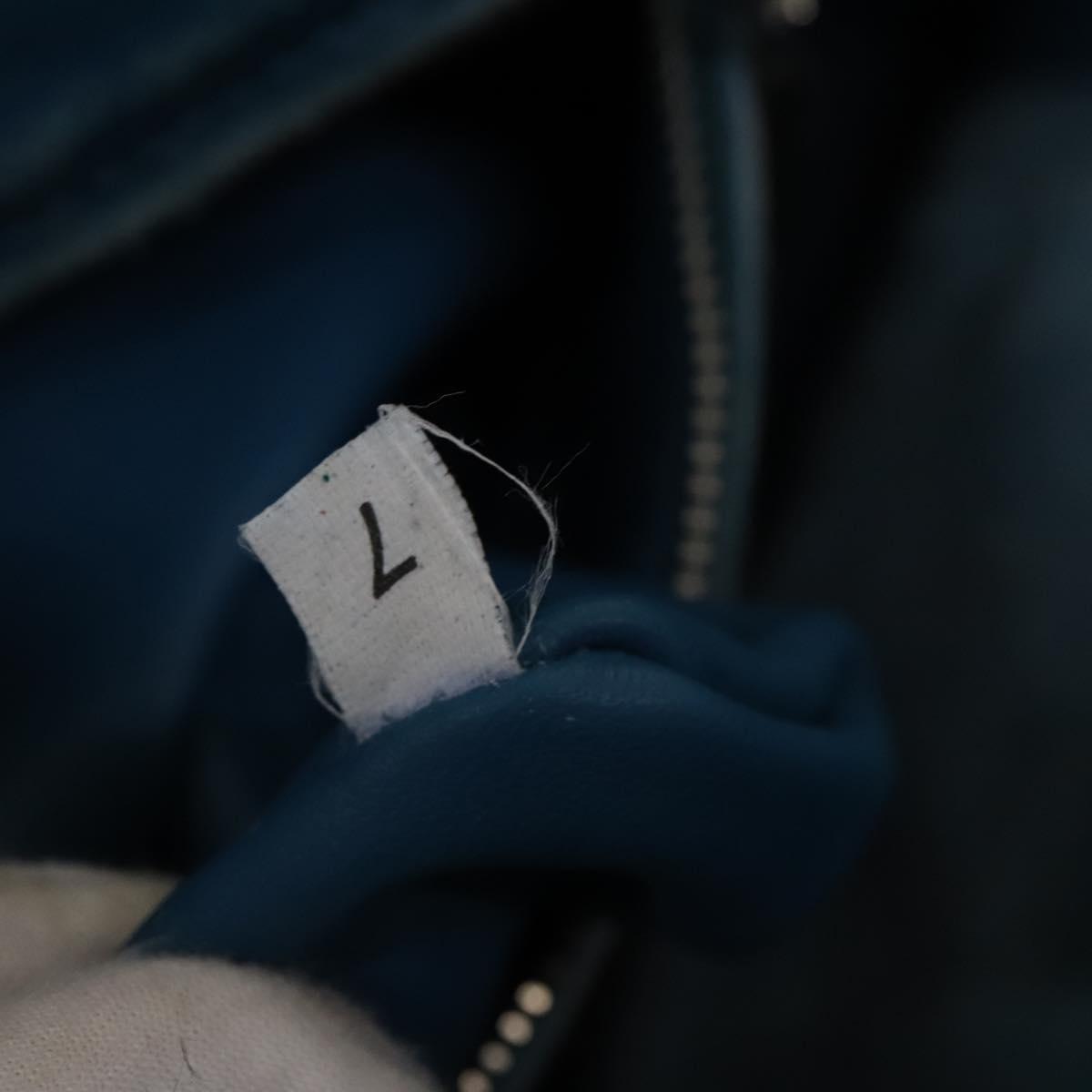 PRADA Hand Bag Suede 2way Blue Silver Auth 121083