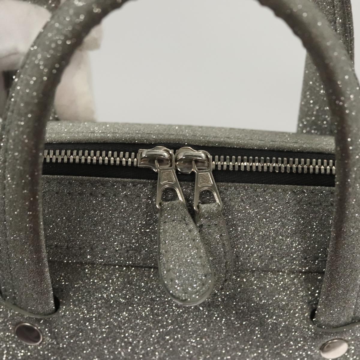 BALENCIAGA Triangle Duffle XS Hand Bag Leather 2way Silver 531048 Auth 121086