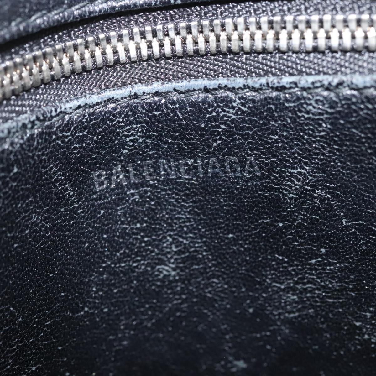 BALENCIAGA Triangle Duffle XS Hand Bag Leather 2way Silver 531048 Auth 121086
