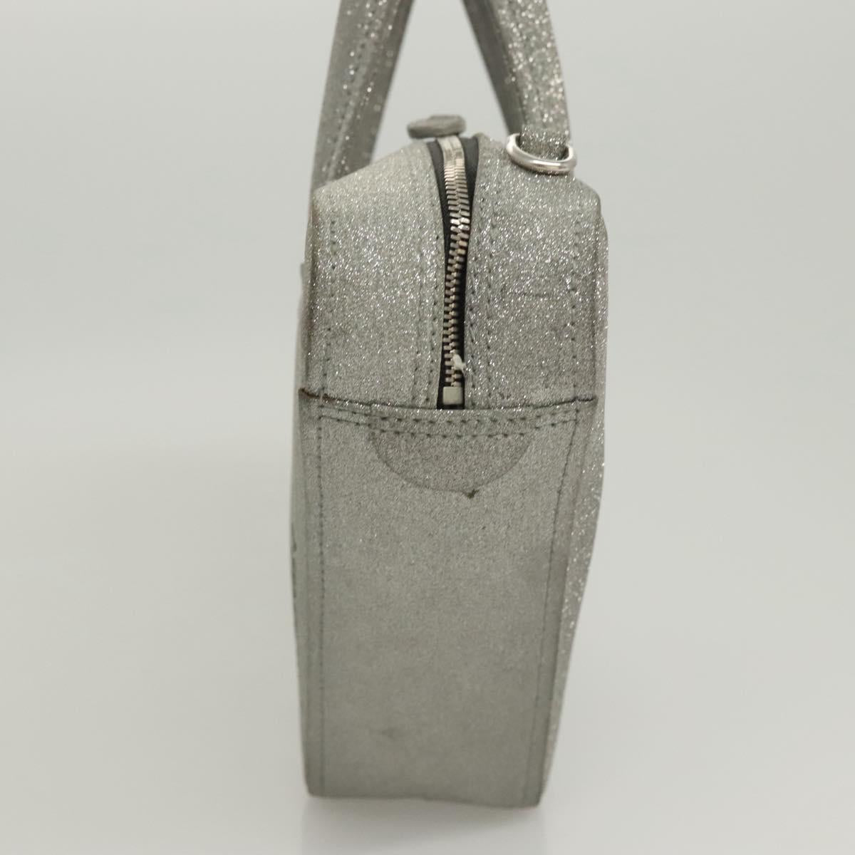 BALENCIAGA Triangle Duffle XS Hand Bag Leather 2way Silver 531048 Auth 121086