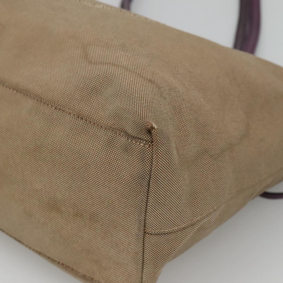 PRADA Hand Bag Canvas Khaki Auth 121093