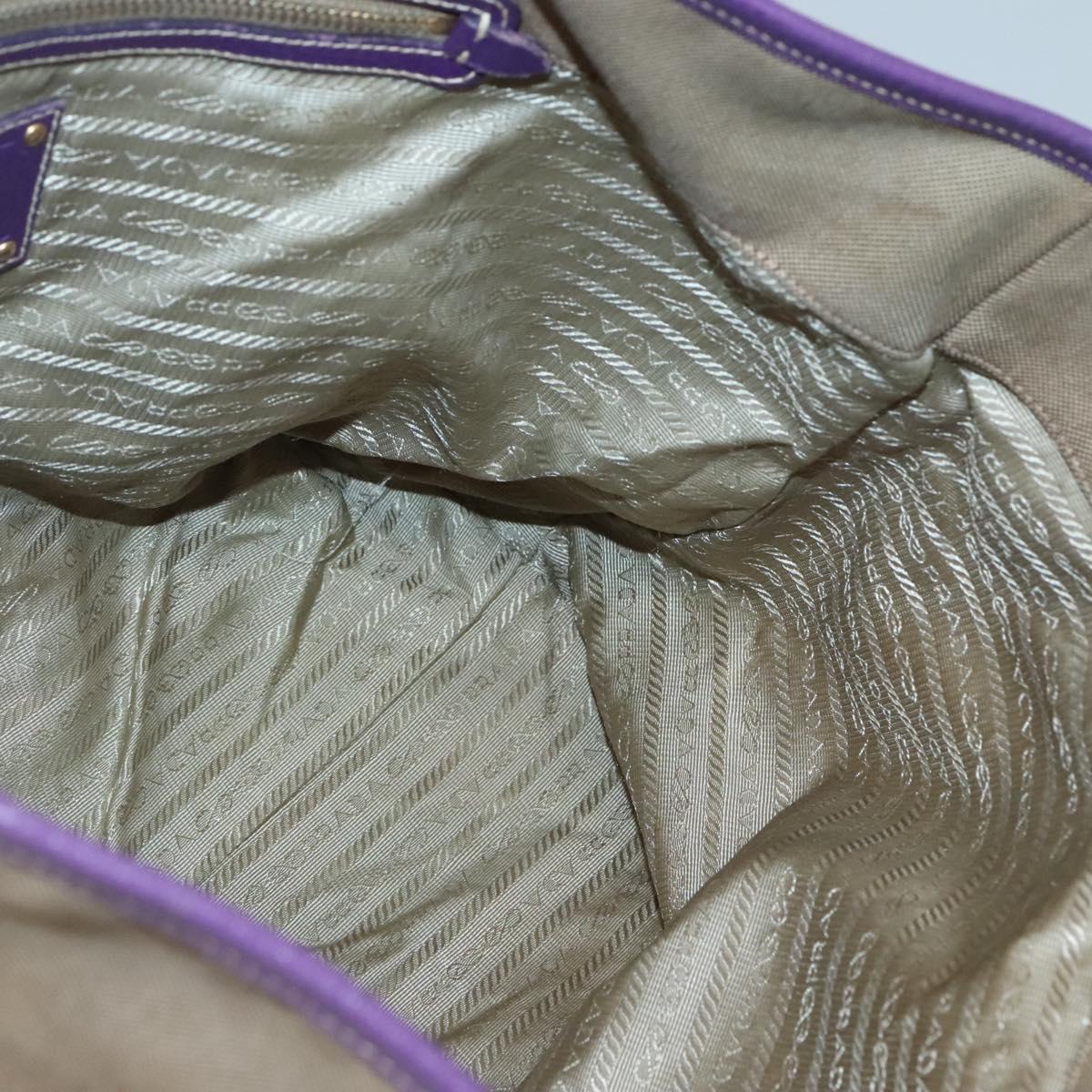 PRADA Hand Bag Canvas Khaki Auth 121093