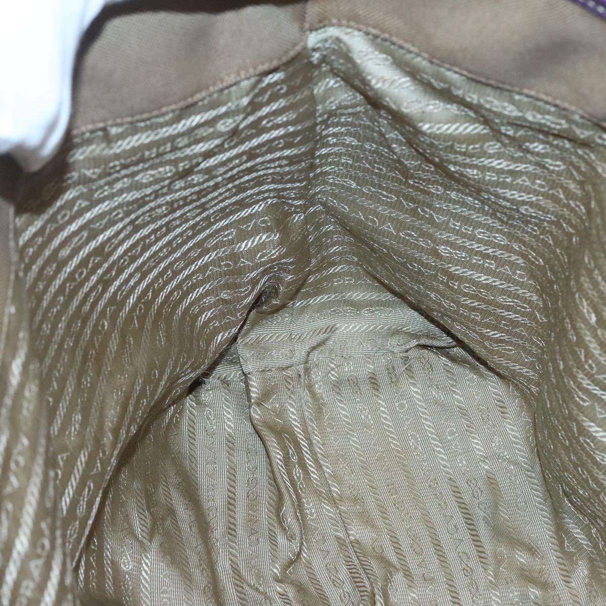 PRADA Hand Bag Canvas Khaki Auth 121093