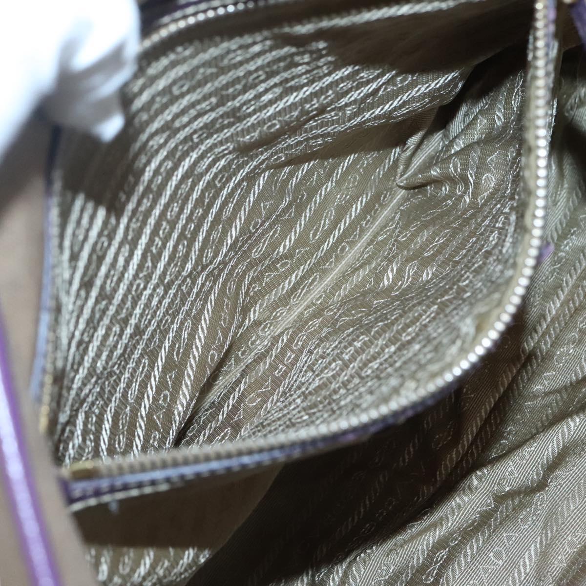 PRADA Hand Bag Canvas Khaki Auth 121093