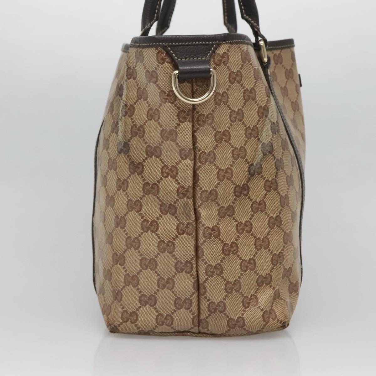 GUCCI GG Crystal Tote Bag Outlet Beige Gold 265693 Auth 121100
