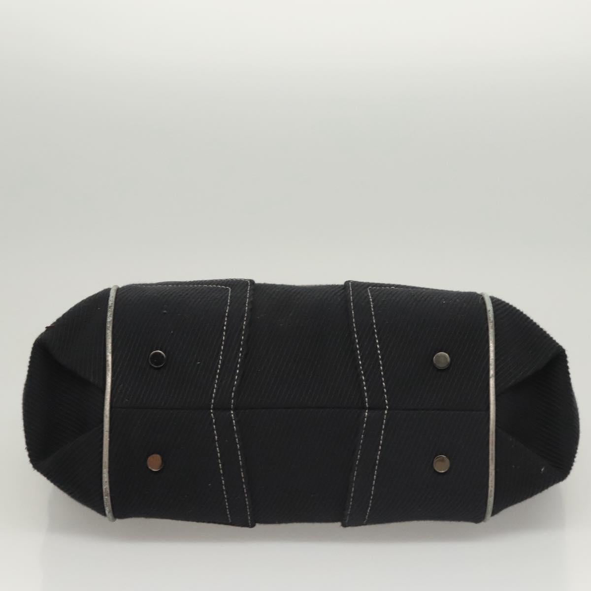 BURBERRY Blue Label Hand Bag Canvas Black Silver Auth 121101