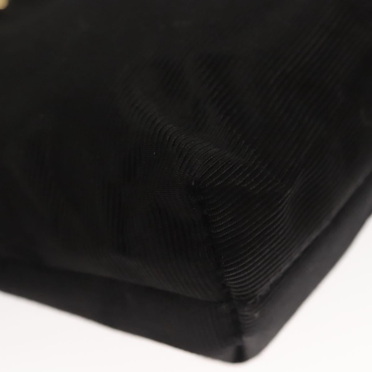 CELINE Pouch Nylon Black Gold Auth 121116